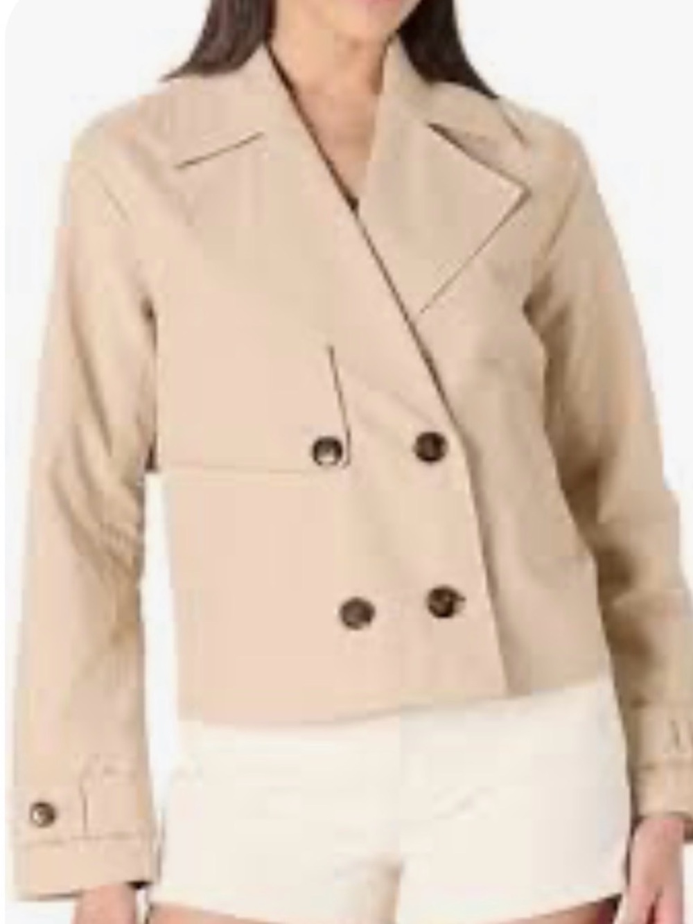The Drop Mara cropped trench coat jacket M Medium women's